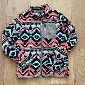 Wesc Women’s Jacket with Aztec Pattern in Coral and Teal